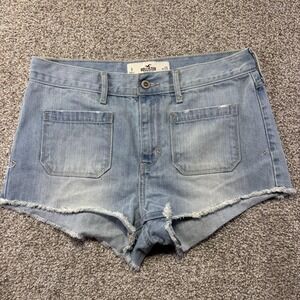 Hollister Denim Shorts Womens 9 Blue Cutoff Frayed Hem Casual Summer Jeans